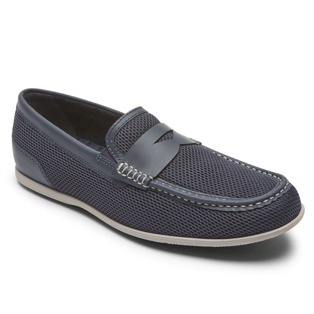 Rockport Slip-Ons Herre Marineblå - Malcom Soft Moc Toe - UJYI17805